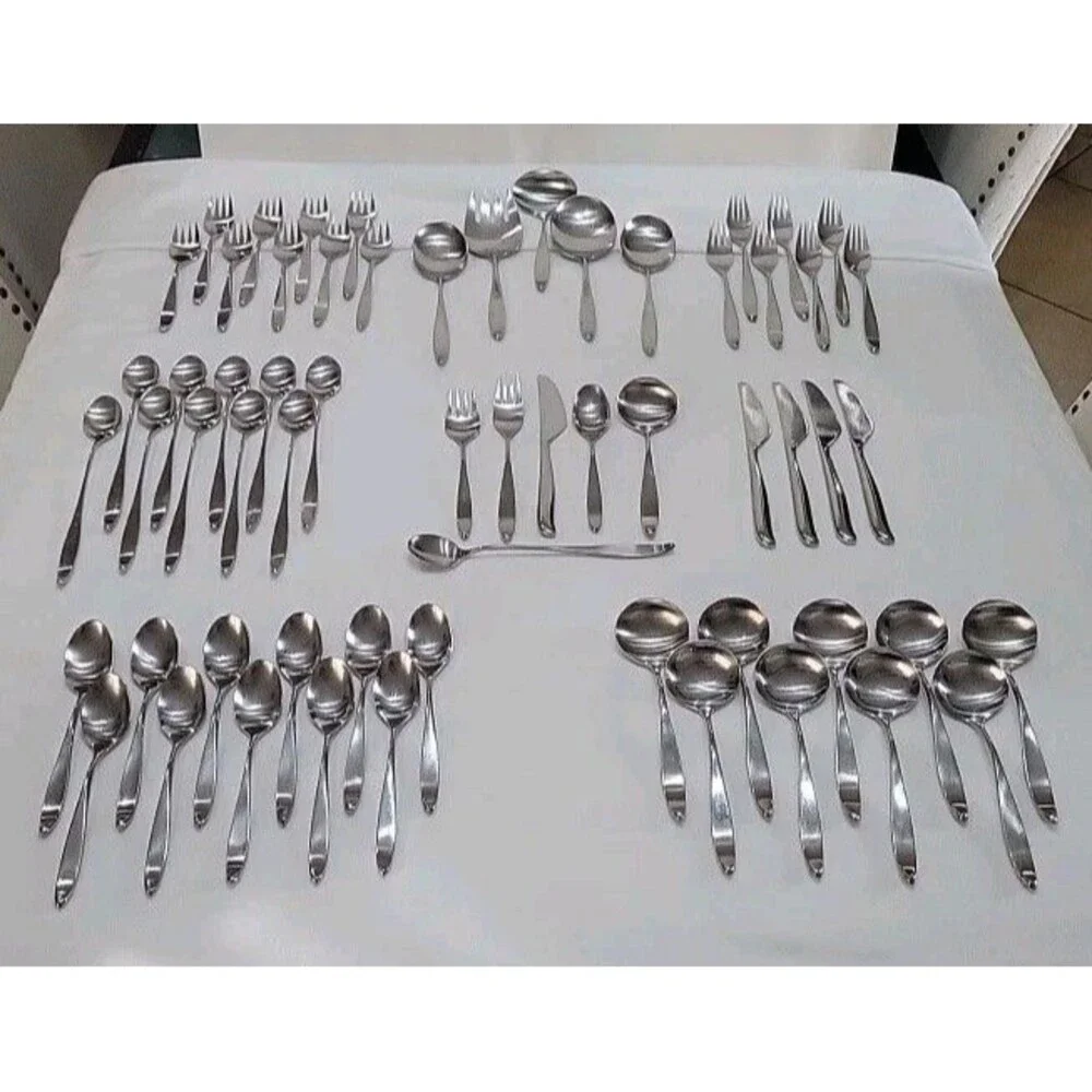 Lauffer Design 2 / Design II 18/8 Stainless Steel 61pc. Flatware Set MCM Estate